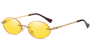 Men's Alloy Frame Acrylic Lens Round Shaped Trendy Sunglasses