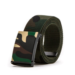 Men's Canvas Buckle Closure Camouflage Pattern Military Belts