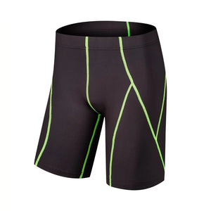 Men's Acrylic Striped Pattern Breathable Fitness Sports Short