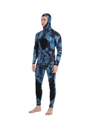 Men's Round Neck Neoprene Printed Pattern Warm Sports Diving Suit