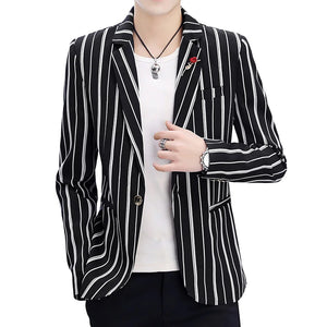 Men's Cotton Notched Collar Long Sleeve Single Breasted Blazers