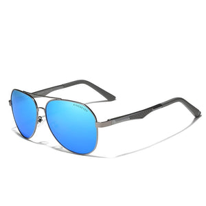 Men's Aluminum Magnesium Frame Oval Shaped Polarized Sunglasses