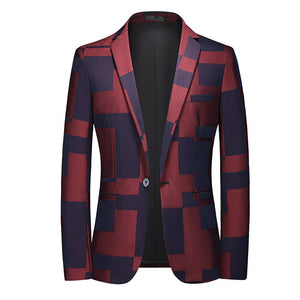 Men's Polyester Full Sleeve Single Button Closure Luxury Blazers