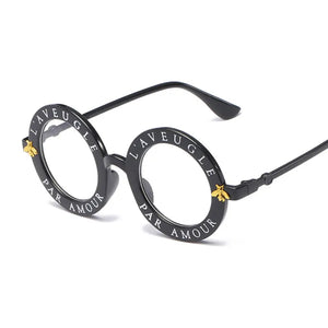 Women's Alloy Frame Acrylic Lens Round Shape UV400 Sunglasses