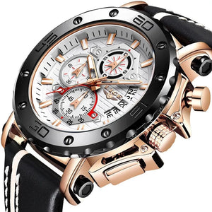 Men's Stainless Steel Round Shape Waterproof Luxury Quartz Watch