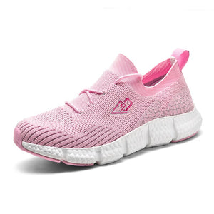 Women's Mesh Lace-Up Patchwork Pattern Walking Running Sneakers