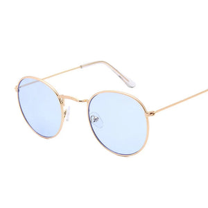Women's Alloy Frame Acrylic Lens Oval Shape Vintage Sunglasses