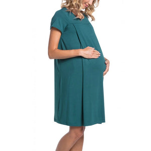 Women's Spandex O-Neck Short Sleeve Breastfeeding Maternity Top