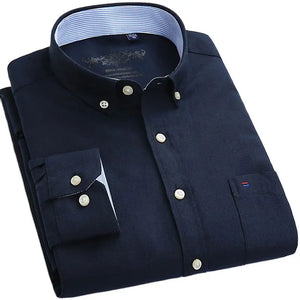 Men's Cotton Turndown Collar Long Sleeves Formal Wear Shirts