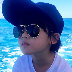 Kid's Alloy Frame Acrylic Lenses Oval Shaped UV400 Sunglasses