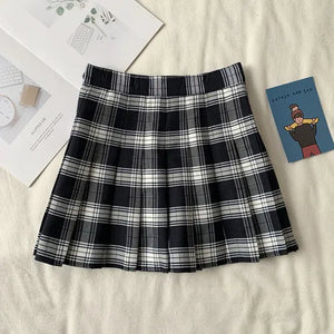 Women's Polyester High Waist Plaid Pattern Casual Wear Skirts