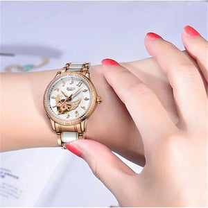 Women's Automatic Stainless Steel Round Shaped Luxury Watch