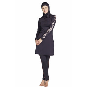 Women's Arabian Spandex Full Sleeves Modest Floral Swimwear Set