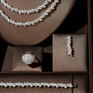 Women's Copper Cubic Zirconia Bridal Wedding Trendy Jewelry Set