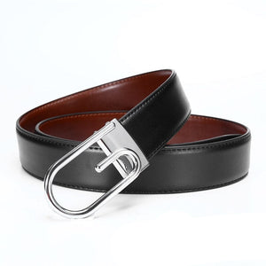 Men's Cowskin Buckle Closure Solid Pattern Formal Wear Belts
