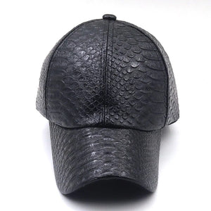 Men's Faux Leather Adjustable Strap Crocodile Skin Baseball Cap