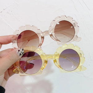 Kid's Girl Resin Frame Round Shaped UV400 Trendy Sunglasses