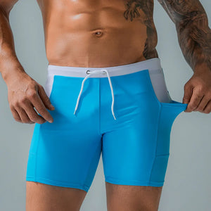 Men's Polyamide Quick Dry Plain Pattern Sexy Swimwear Shorts