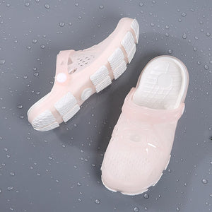 Women's Plastic Round Toe Slip-On Closure Flat Casual Wear Slippers