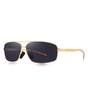 Men's Alloy Frame Rectangle Shaped Polarized UV400 Sunglasses