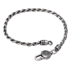 Men's 100% 925 Sterling Silver Vintage Trendy Link Chain Bracelet