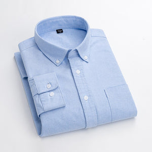 Men's Cotton Turn-Down Collar Single Breasted Formal Wear Shirt