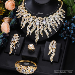 Women's 100% Copper Cubic Zirconia Wedding Geometric Jewelry Set