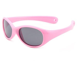 Kid's Acetate Frame Oval Shape Polarized Flexible Sunglasses