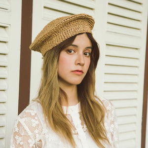 Women's Straw Knitted Pattern Vintage Casual Wear Beret Hat
