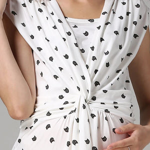 Women's V-Neck Spandex Sleeveless Breastfeeding Maternity Dress