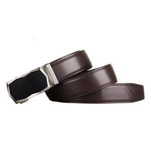 Men's Cowskin Alloy Buckle Closure Plain Pattern Strap Belts