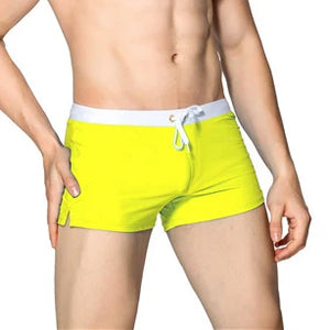 Men's Spandex Quick-Dry Swimwear Solid Pattern Beach Shorts