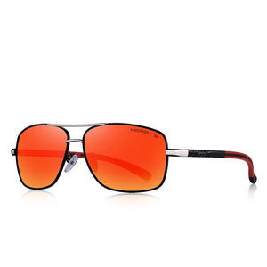 Men's Aluminum Frame Polycarbonate Rectangle Shaped Sunglasses