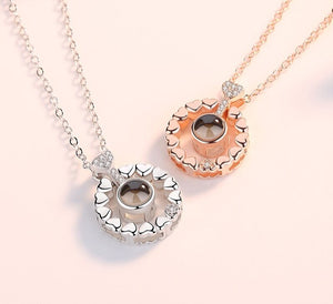 Women's 100% 925 Sterling Silver Zircon Round Pattern Necklace