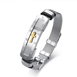 Men's Metal Stainless Steel Adjustable Easy-Hook Clasp Bracelet
