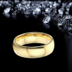 Men's Metal Stainless Steel Prong Setting Wedding Round  Ring