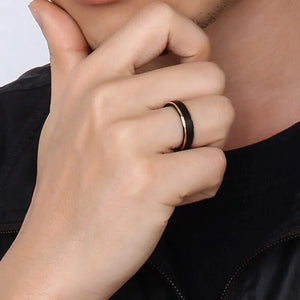 Men's Metal Tungsten Geometric Pattern Classic Wedding Ring