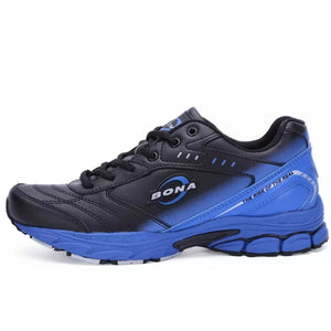 Men's Microfiber Lace-Up Mixed Color Pattern Casual Running Shoes