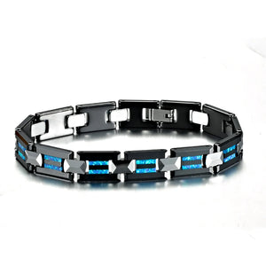 Men's Ceramic Stainless Steel Toggle-Clasps Classic Round Bracelet