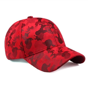 Women's Cotton Adjustable Strap Sun Protection Camouflage Cap