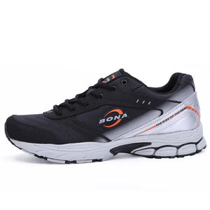 Men's Microfiber Lace-Up Mixed Color Pattern Casual Running Shoes
