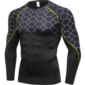 Men's Polyester O-Neck Full Sleeve Printed Pattern Sport T-Shirt