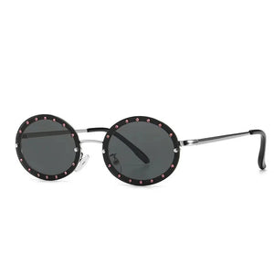 Women's Alloy Frame Resin Lens Oval Shape UV400 Sunglasses