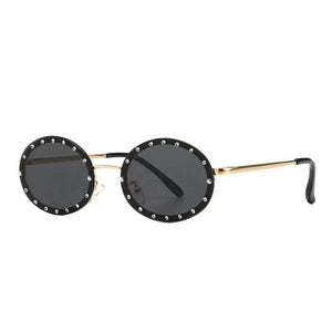 Women's Alloy Frame Resin Lens Oval Shape UV400 Sunglasses