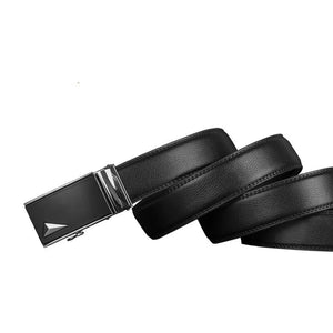 Men's Cowskin Automatic Buckle Closure Plain Pattern Strap Belts