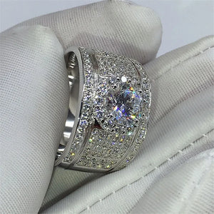 Women's 100% 925 Sterling Silver Zircon Classic Geometric Ring