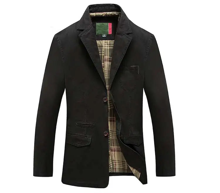Men's Polyester Stand Collar Single Breasted Solid Pattern Jacket