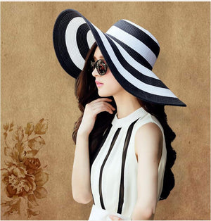 Women's Straw Striped Pattern Casual Wear UV Protection Hat