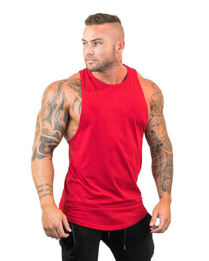Men's Cotton O-Neck Sleeveless Solid Pattern Sports Workout Vest