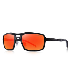 Men's Aluminum Frame Rectangle Shaped Polarized UV400 Sunglasses